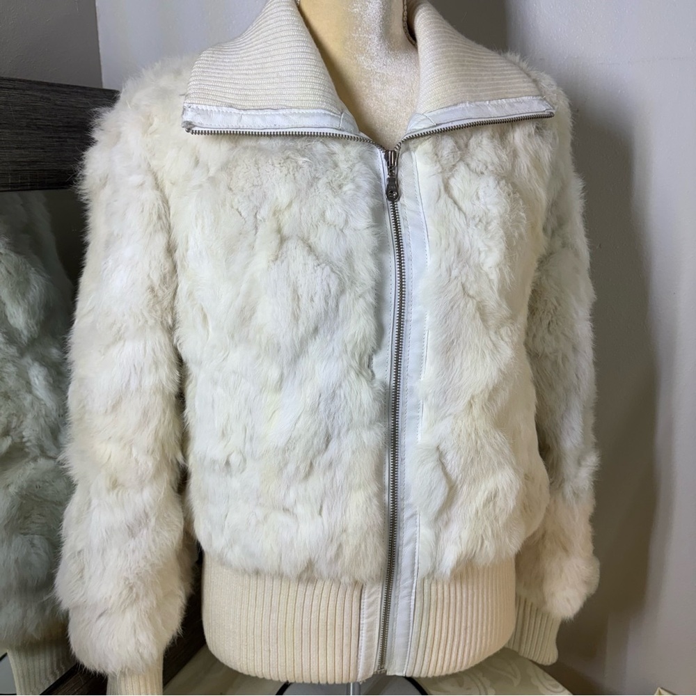 Wilsons Leather Maxima white Rabbit Fur Jacket ❤️ - Picture 2 of 16